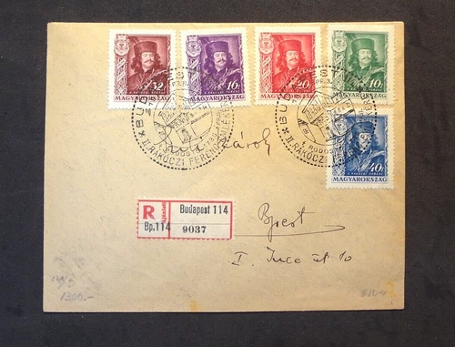 Hungary Mail Hungarian FDC Cover 1935 Set of Stamps Special Rodosto Cancellation
