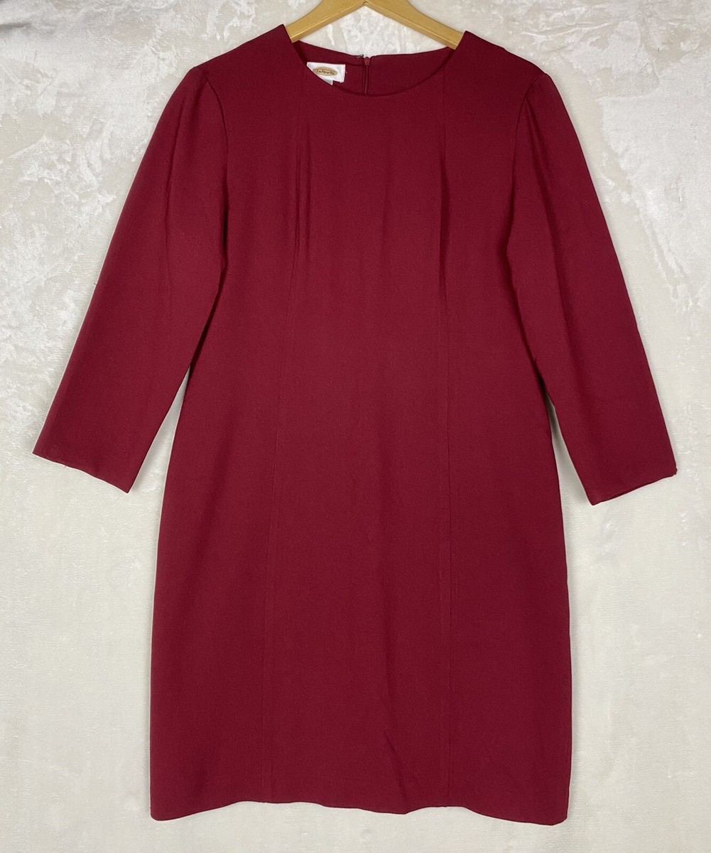 Talbots Dress Womens 12 Sheath Burgundy Lined Modest Career Office Work  Vintage | eBay