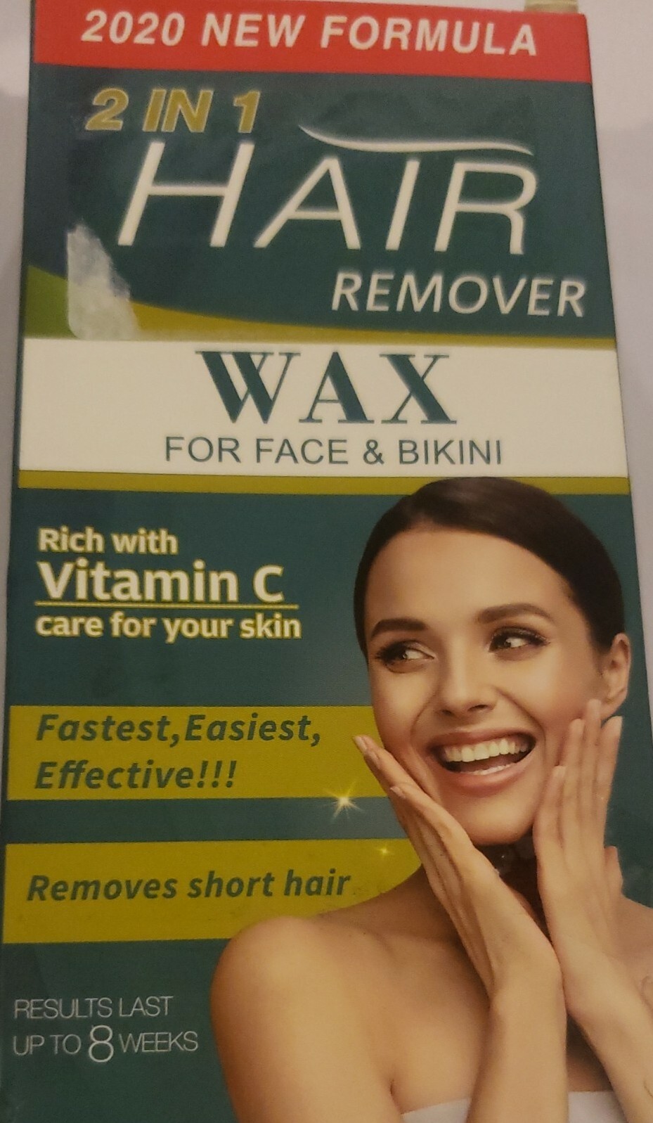 2 in 1 Hair Removal Wax for Face & Bikini Rich with Vitamin C 72 Wax