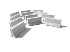 Miniature Concrete Road "Jersey" Barriers (12pc) 1/64 (28mm Scaled) 3D Printed