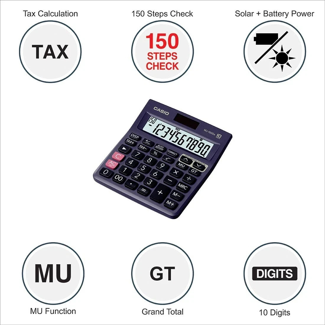 Machine à calculer électrique euro taxe HR-8TEC CASIO COMPUTER Tokyo JAPAN N5458