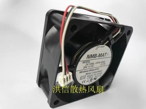 NMB 2410ML-05W-B69 DC24V 0.17A 60*60*25MM 3-Pin Inverter Cooling Fan