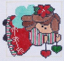Christmas Angel Hand Painted Needlepoint Canvas