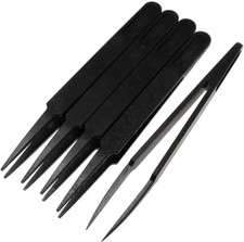 MMOBIEL 5Pcs Anti-Static Multifunctional Plastic Precision Tweezers Set, Pointed