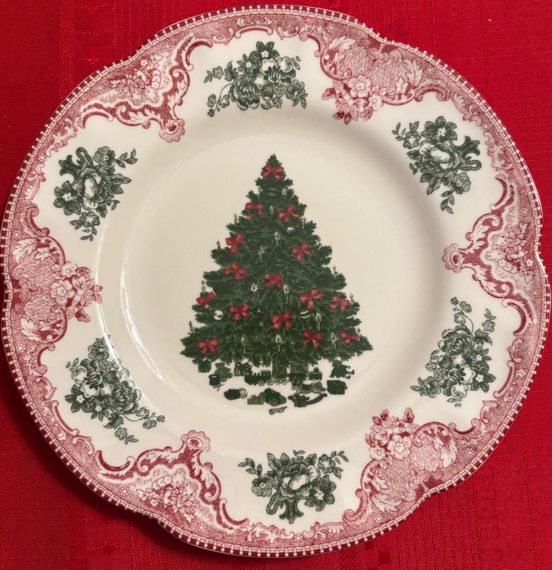 Old Britain Castles Pink Christmas Johnson Bros England 1883 Salad Plate