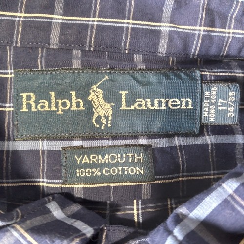 Polo Ralph Lauren camicia uomo XL extra large blu plaid Yarmouth lusso preppy - Foto 12 di 12
