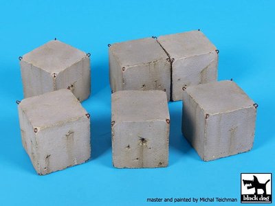 Black Dog 1/35 Israeli IDF Sharp-edge Concrete Cube Roadblocks (6 pieces) D35091