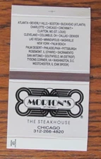 MORTON'S STEAKHOUSE RESTAURANT MATCHBOX COVER: CHICAGO, ILLINOIS MATCHCOVER -B18
