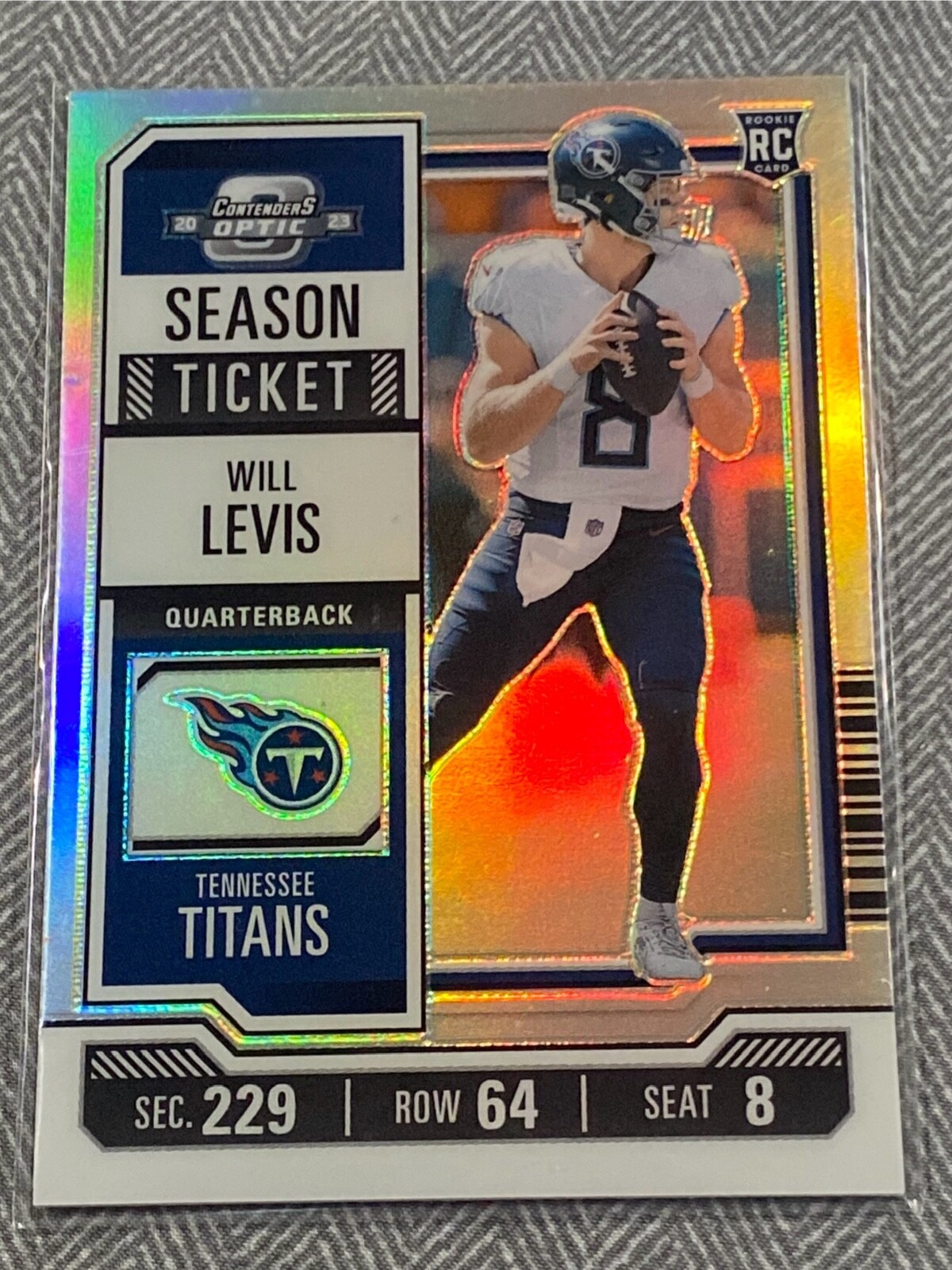 2023 Panini Contenders Optic Season Ticket Silver Prizm Will Levis #56 Rookie RC