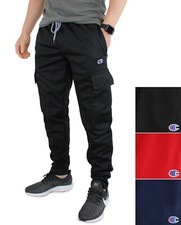 Champion Mens Cargo Sweatpants Taper Leg Four...