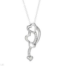 Lovely Heart Necklace W/Cubic zirconia Made in 925 Sterling silver