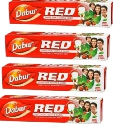 4X 100g DABUR RED TOOTHPASTE 4 PACK OF 100g. UK 🇬🇧 SELLER LARGER PACK