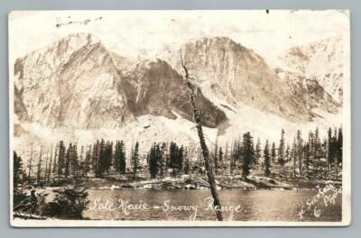 Lake Marie~Snowy Range RPPC Antique Wyoming Photo~Svenson Laramie Postcard 1920