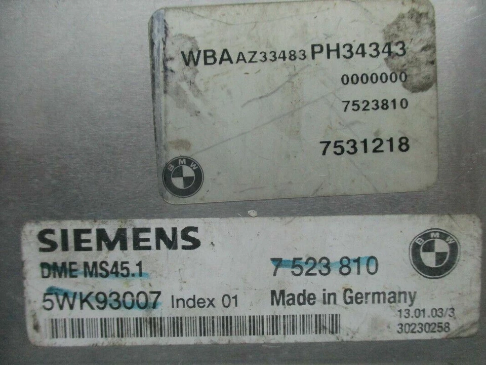 NY761-18 OEM 2002-2005 BMW 325I MÓDULO INFORMÁTICO CONTROL MOTOR PROBADO Foto 3 de 3