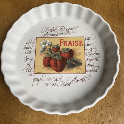 Williams Sonoma Fruit Tart Pie Plate Quiche Baking Dish 9” Italy Rosanna 