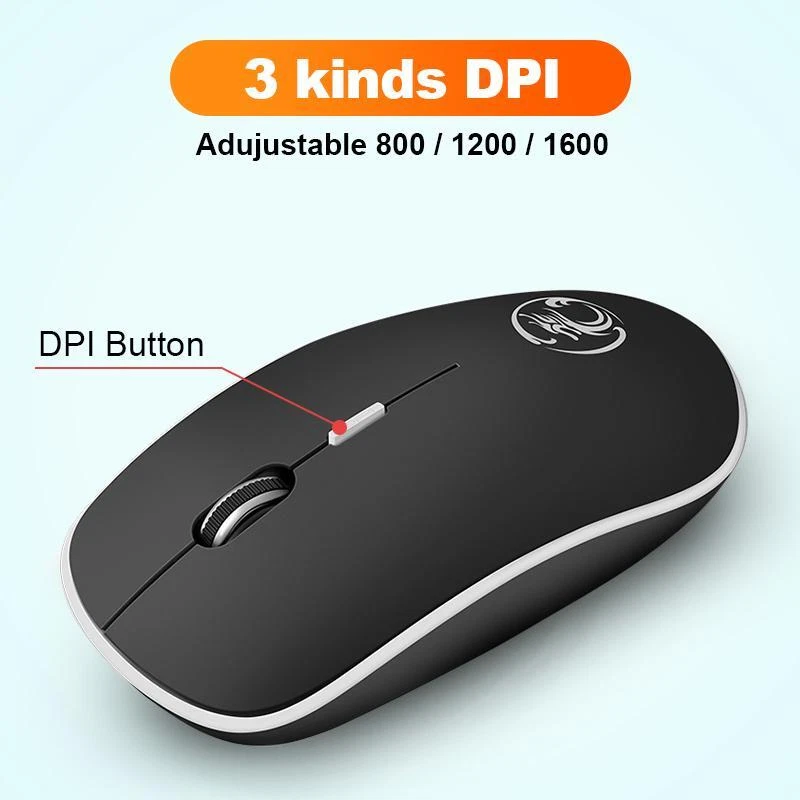 Imice Wireless Mouse Silent Computer Mouse 1600 Dpi Ergonomic Mouse Noiseless - Image 3 of 4