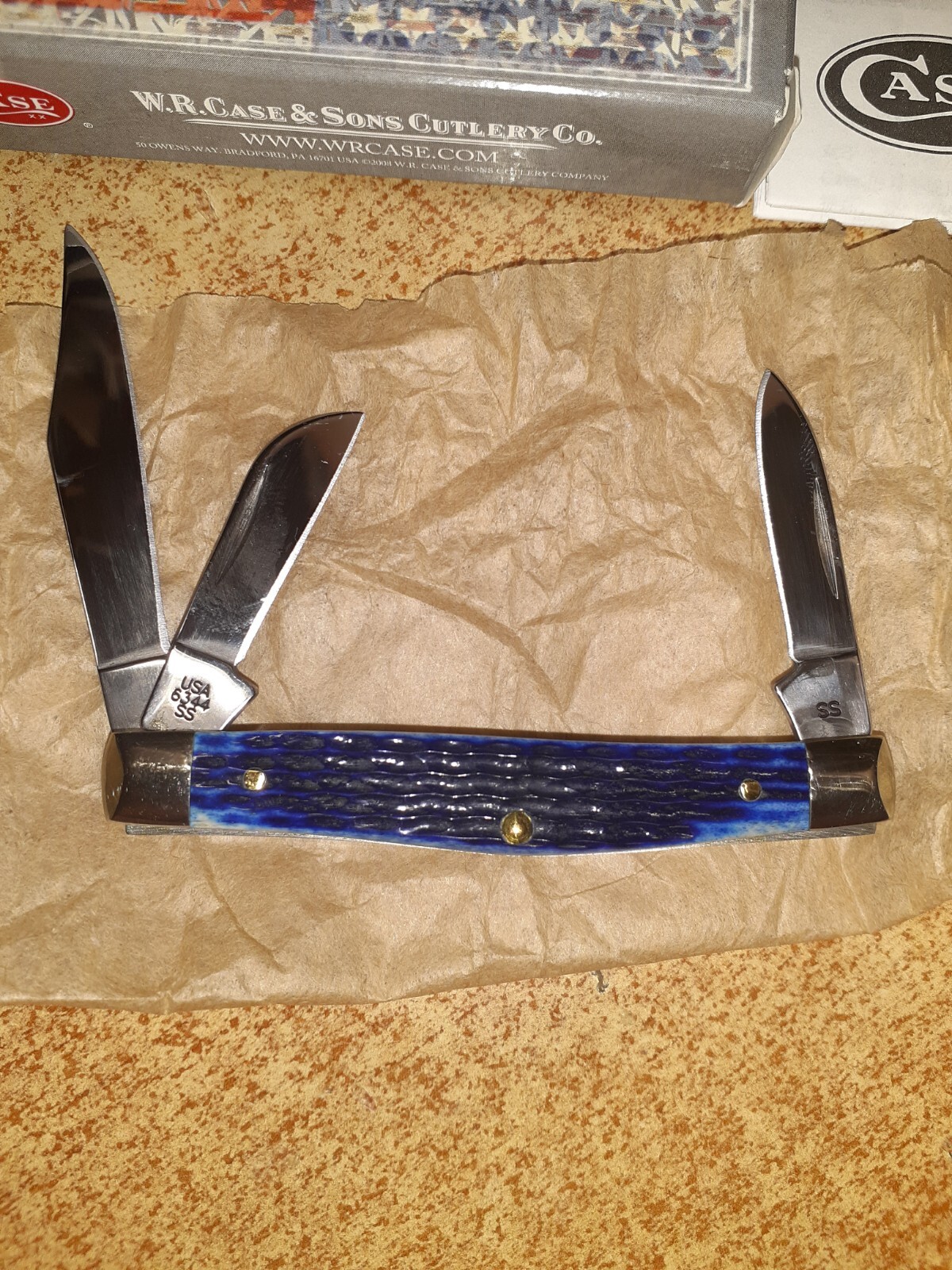 Case XX USA 6344 SS Medium Stockman Knife with Blue Bone Handles No. 02806 New eBay