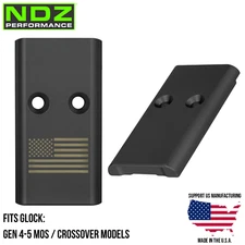 NDZ Glock Gen 4-5 MOS 17 19 45 47 Optic Slide Cover Plate Aluminum Engraved FDE