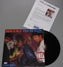 RUN DMC x ALL 3 Members  RARE  Hand Signed LP  + PSA DNA COA  'BUY GENUINE