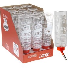 LARGE DRINKING BOTTLE - (600ml) - Classic Stainless Animal Bird Water Pet Feeder