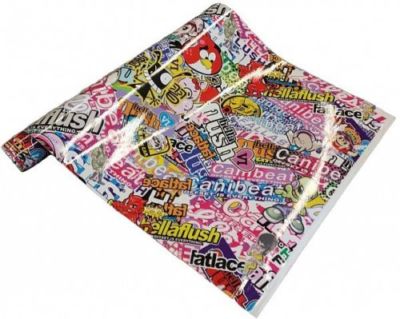 18 /m² Stickerbomb Folie - Hellaflush 50 x 152 cm Aufkleber Sticker JDM Sammlung