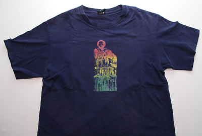 VTG 90s STUSSY ~ROY AYERS~ T SHIRT ~MADE IN USA~ L ~BLUE TAG~ NAVY