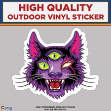 Evil Devil Cat, High Quality Vinyl Stickers