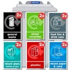Recycling Bin Stickers General Waste Recycling Waterproof  12x - 150mm x 100mm