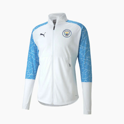 PUMA 20/21 Manchester City Stadium Anthem Jacket White-blue Sz XXL