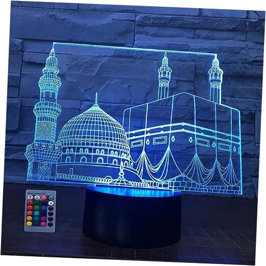 3D Islamic Castle Night Light with USB Power Remote Touch Control