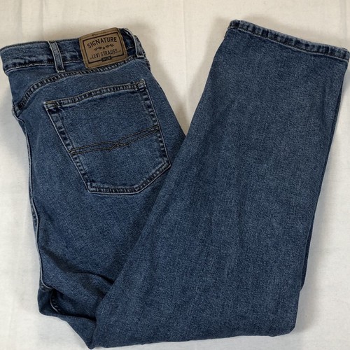 Jean homme Levi Signature Gold Regular 42x30 bleu foncé délavé denim droit