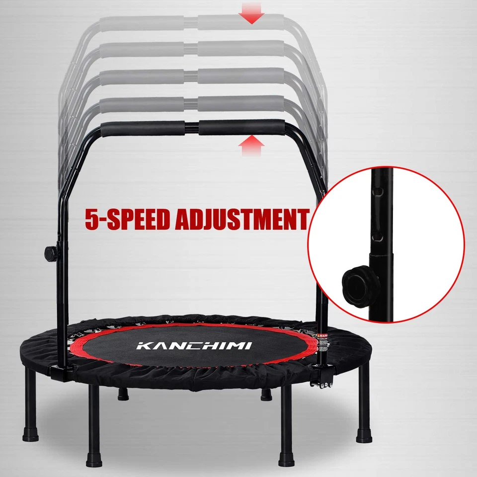 40" Folding Mini Fitness Indoor Exercise Workout Rebounder Trampoline with Ha... - Image 4 of 4