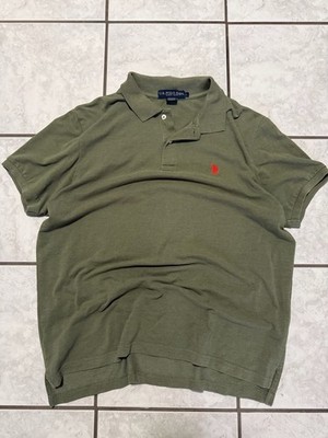 U.S. Polo Assn. Men's Olive Green Short Sleeve Cotton Polo Shirt Size L