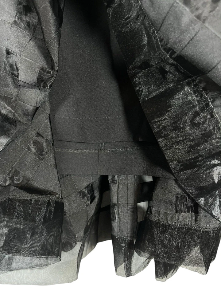 Falda Christian Siriano Talla 26 Cuadrada Negra Transparente Fiesta Vacaciones Lane Bryant Foto 4 de 4