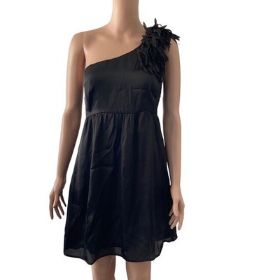 Francesca's Collection Dress Womens Small One Shoulder Floral Fringe