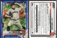 2021 Bowman Chrome Draft Sapphire #BDC179 Matt Mikulski San Francisco Giants