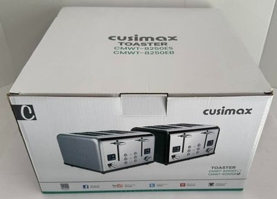 NEW Cusimax Stainless Steel Toaster 4-Slice with Extra Wide Slots-LED Display