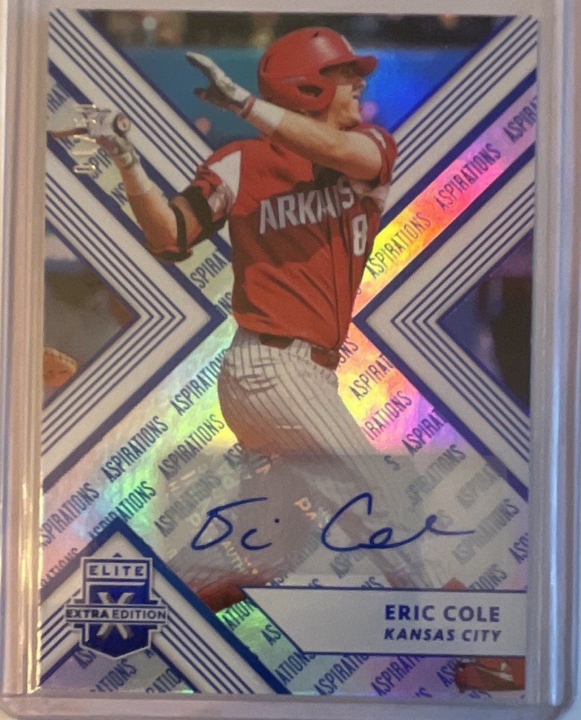 Panini 2018 Elite Extra Edition Aspirations Eric Cole #166 Auto Arkansas # 01/50