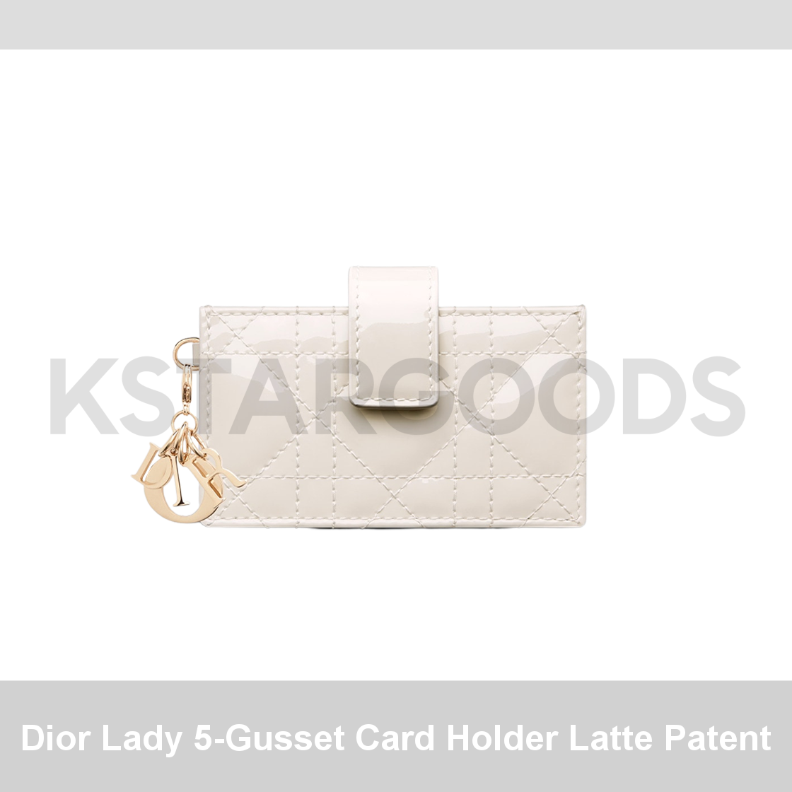 Dior Lady 5-Gusset Card Holder in Latte Patent Leather-image