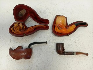 Vintage Smoking Pipes Bundle x4 Preowned Collectable RARE Pieces