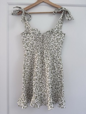 Reformation Desiree Linen Dress Size 2 Color Ivy | eBay