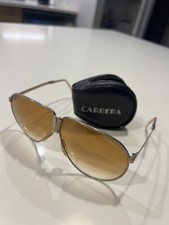 Vintage Carrera Aviator Sunglasses Amber Lens w/ Original Case