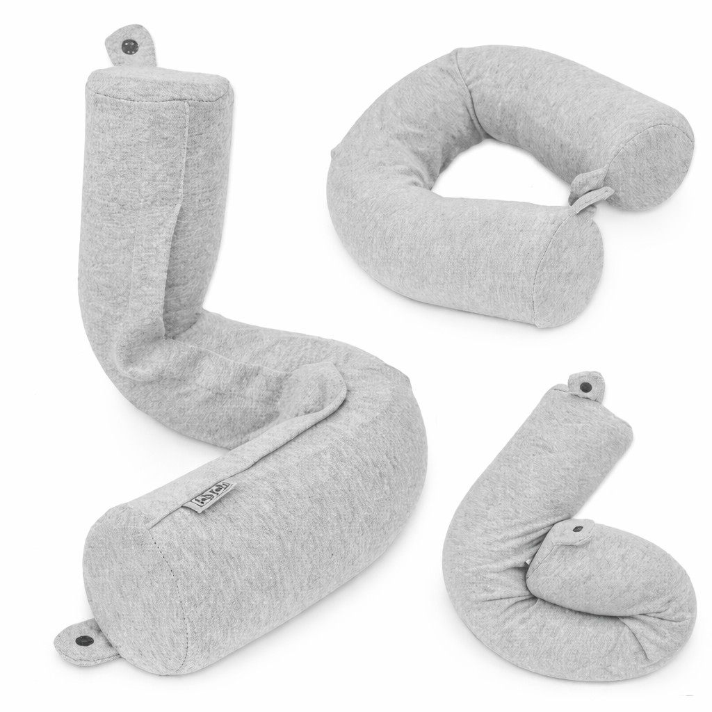 Adjustable memory foam travel neck pillow chin lumbar support roll