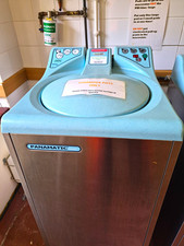 Panamatic Midi Top-Loading Freestanding Washing Machine, Blue/Silver