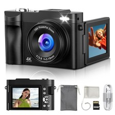 Digital Camera 4K for Photography Vlogging: 50MP Cameras Video - Black