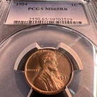 🔥1924 1C PCGS MS65RB Lincoln Wheat Cent Gem PQ Uncirculated Red-Brown Penny