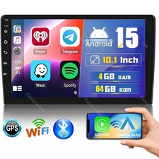 4 64GB 10.1" 2DIN Android 15 Car Stereo Carplay GPS Navi WiFi Touch Screen Radio