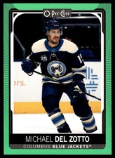 2021-22 O-Pee-Chee Neon Green Border Michael Del Zotto 17/50 Columbus Blue