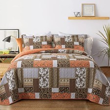 Quilts King Size - Fall Cotton King Size Quilt King 98"  106" Dream Orange