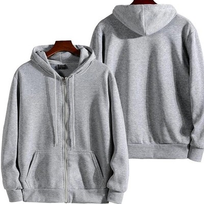 Men s Casual Zipper Hoodie Long Sleeve Autumn Winter Loose Fit Clothing